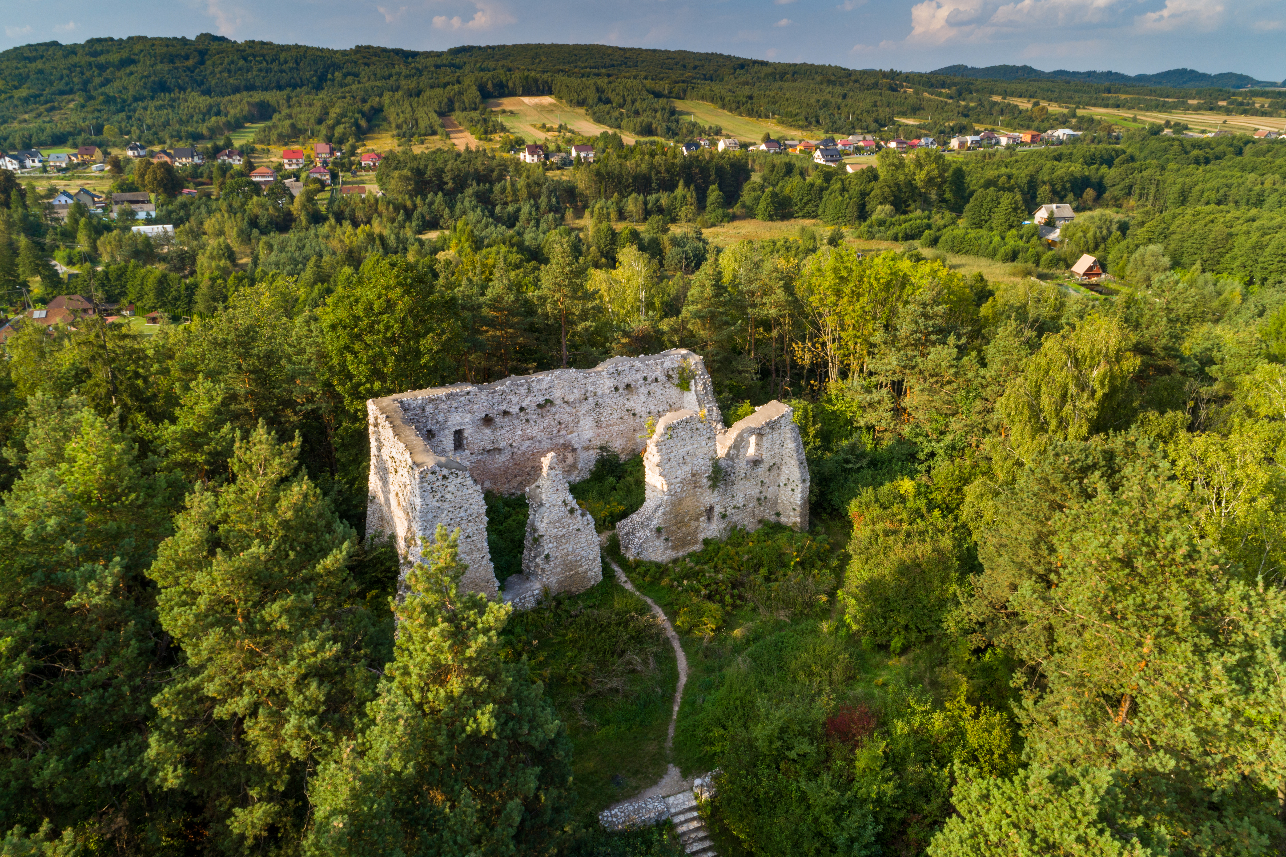fragmenty murów zamku Bydlin