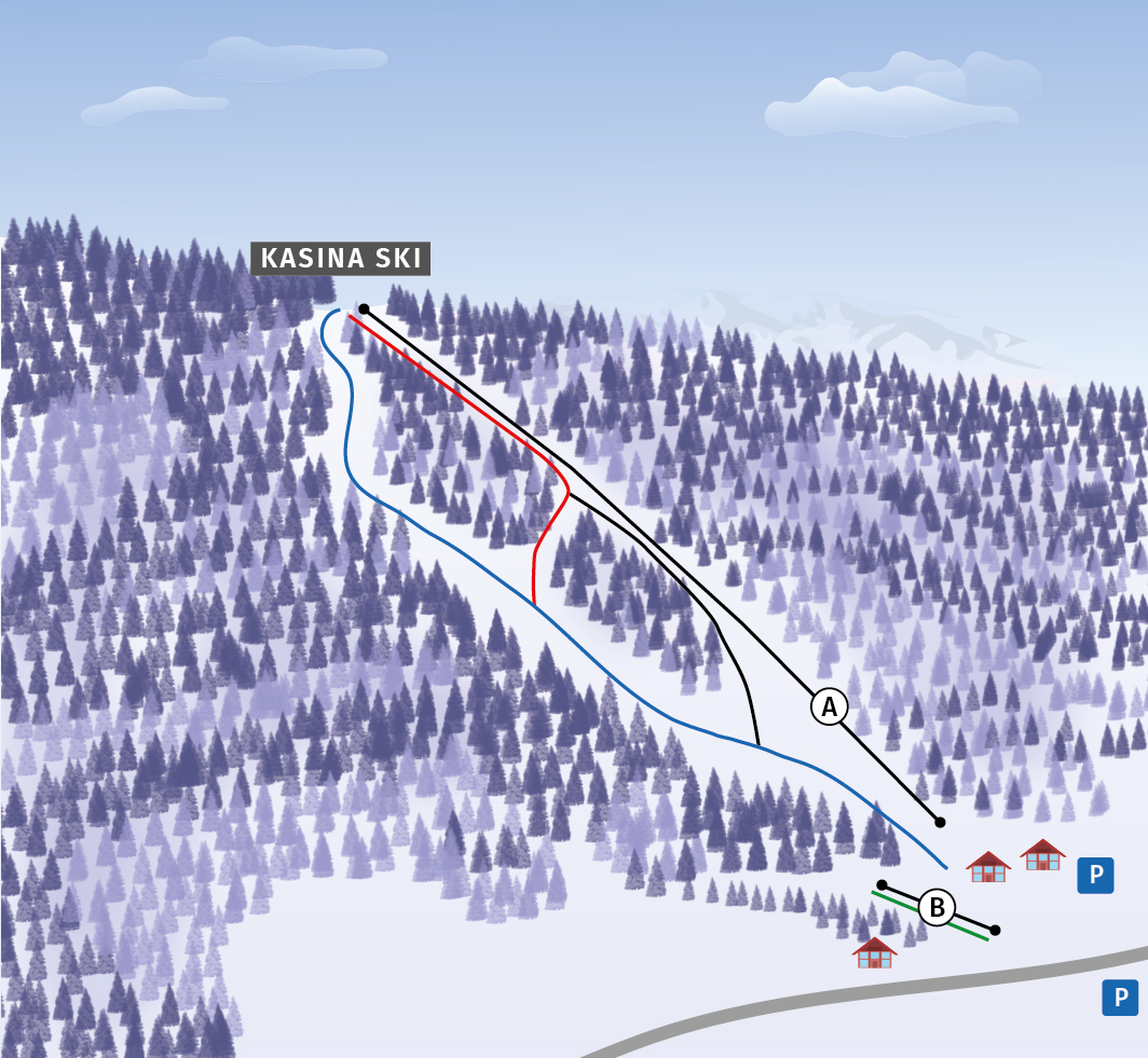mapa stacji narciarskiej Kasina Ski