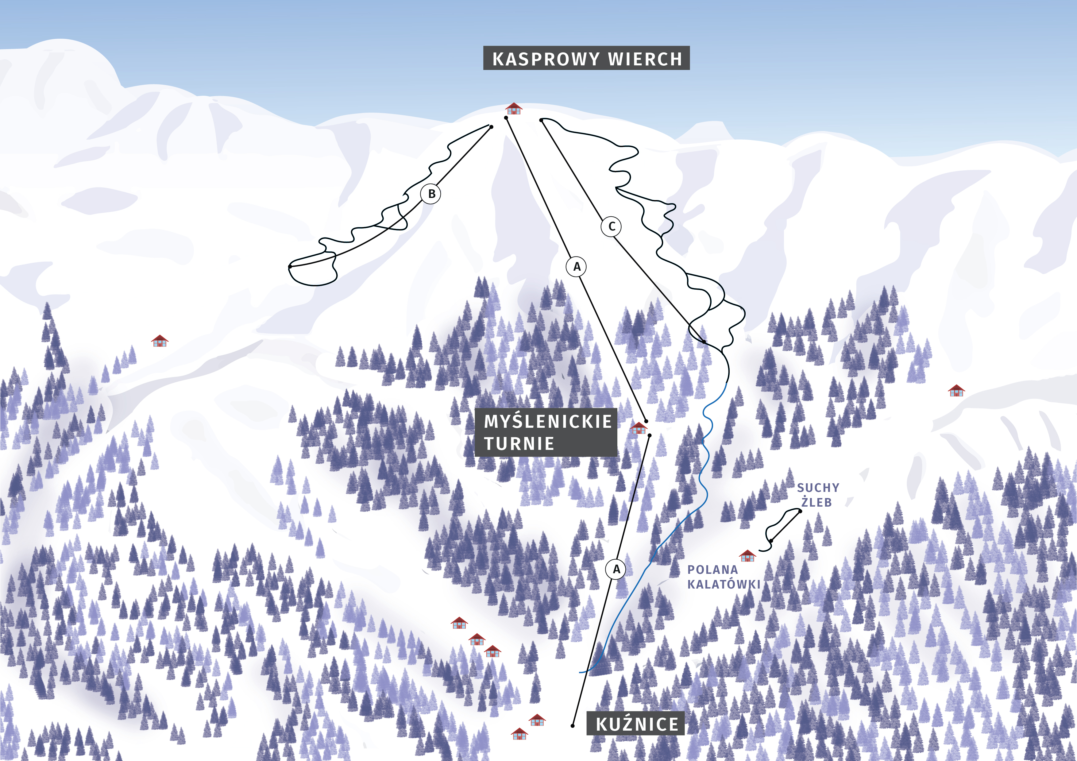 mapa stacji narciarskiej Kasprowy Wierch