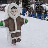 Przeszkoda eskimos na polu ćwiczebnym dla dzieci na stacji Laskowa-Ski.